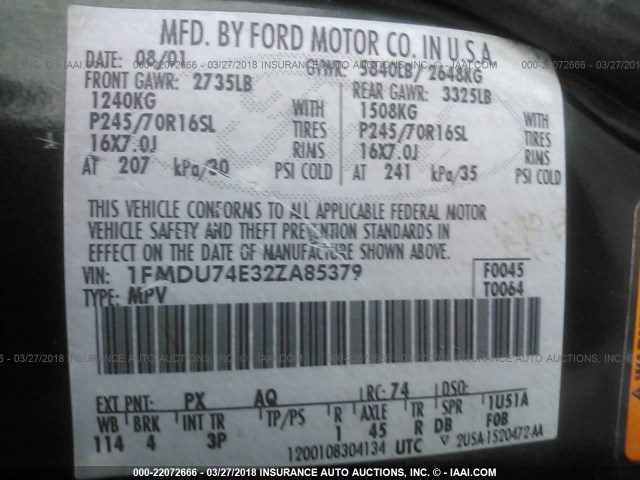 1FMDU74E32ZA85379 - 2002 FORD EXPLORER EDDIE BAUER GREEN photo 9