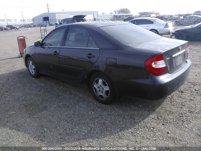 4T1BF32K42U503884 - 2002 TOYOTA CAMRY LE/XLE/SE BLACK photo 3