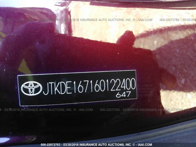 JTKDE167160122400 - 2006 TOYOTA SCION TC 栗色 照片 9