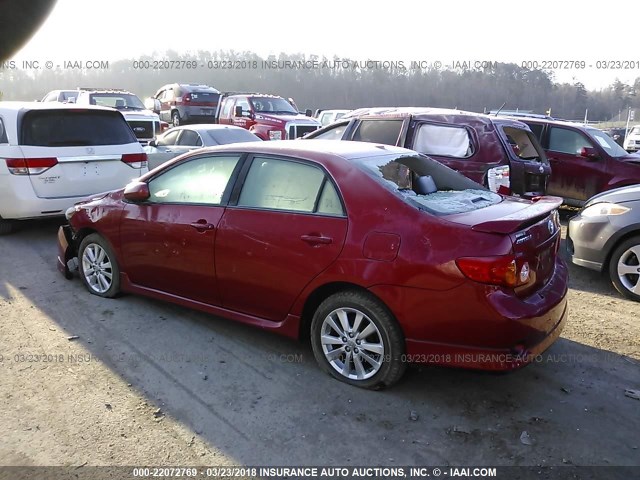 1NXBU4EE5AZ337049 - 2010 TOYOTA COROLLA S/LE/XLE RED photo 3