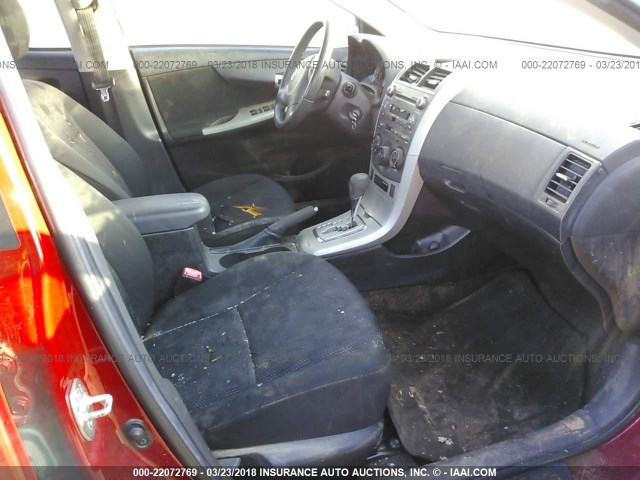 1NXBU4EE5AZ337049 - 2010 TOYOTA COROLLA S/LE/XLE RED photo 5