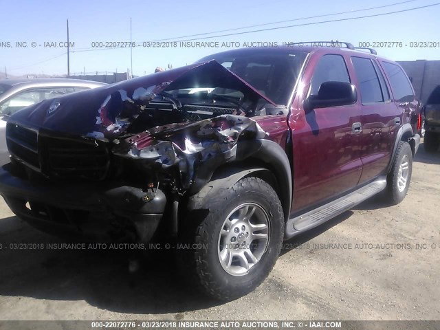 1D4HS38N63F561855 - 2003 DODGE DURANGO SPORT MAROON photo 2