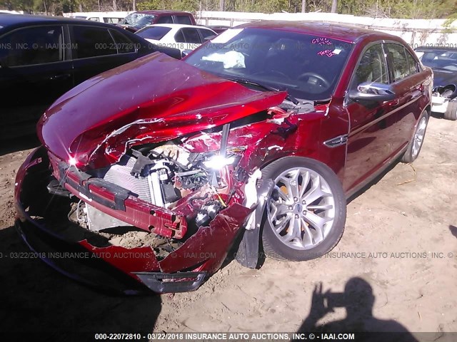 1FAHP2F87GG110848 - 2016 FORD TAURUS LIMITED RED photo 2