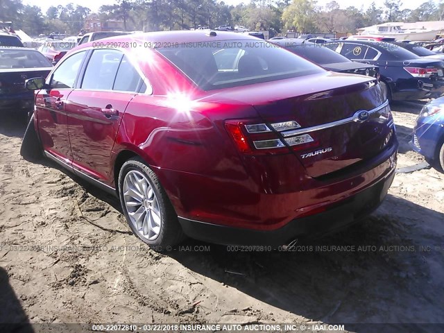 1FAHP2F87GG110848 - 2016 FORD TAURUS LIMITED RED photo 3