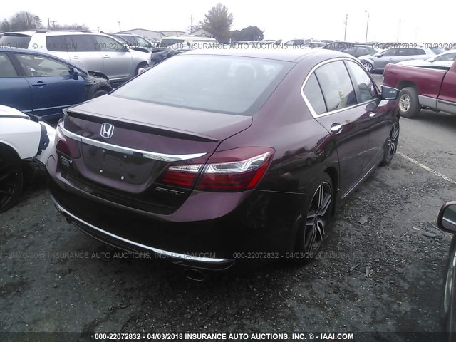 1HGCR2F54GA158168 - 2016 HONDA ACCORD SPORT BURGUNDY photo 4