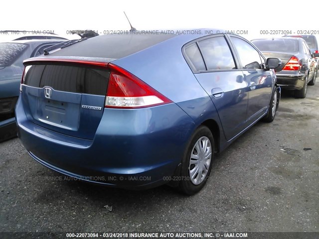 JHMZE2H53AS028772 - 2010 HONDA INSIGHT LX Light Blue photo 4