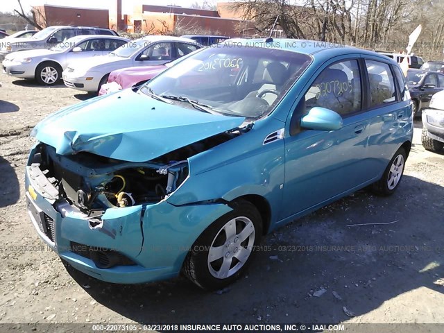 KL1TD66E19B646552 - 2009 CHEVROLET AVEO LS/LT BLUE photo 2