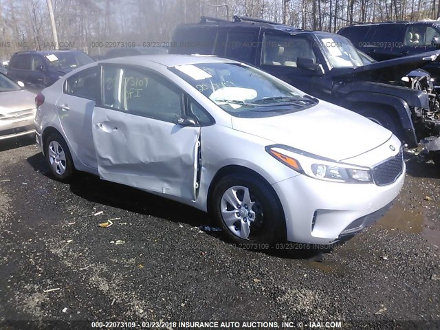 3KPFK4A73HE090707 - 2017 KIA FORTE LX SILVER photo 1