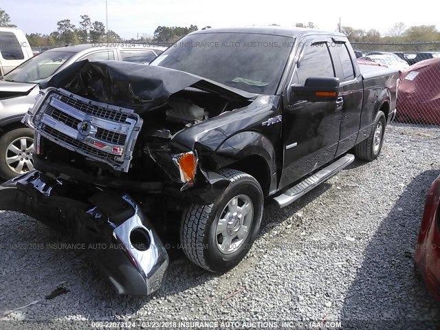 1FTFX1CT0DFD95138 - 2013 FORD F150 SUPER CAB BLACK photo 2