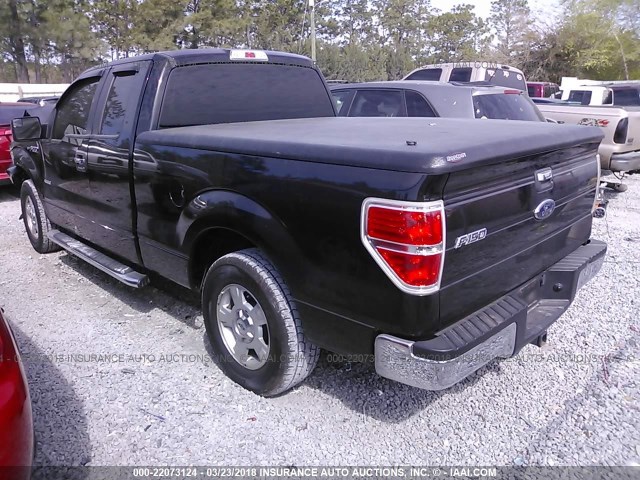 1FTFX1CT0DFD95138 - 2013 FORD F150 SUPER CAB BLACK photo 3