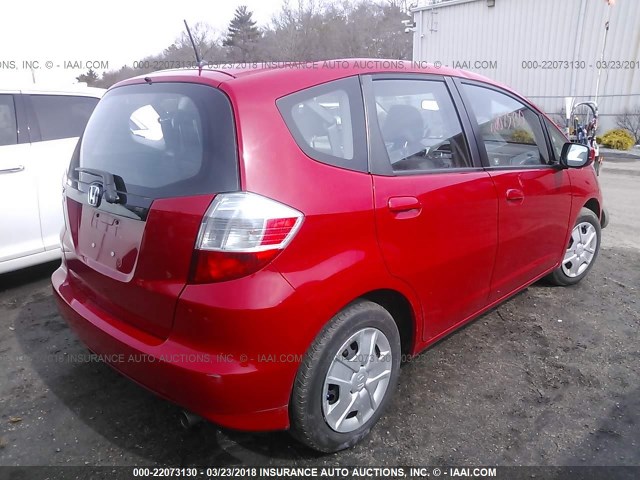 JHMGE8H37DC080641 - 2013 HONDA FIT RED photo 4
