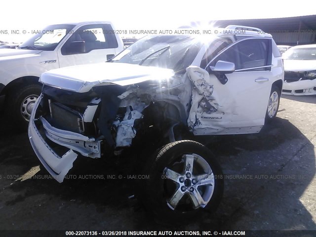 2GKALUEK8F6389116 - 2015 GMC TERRAIN DENALI WHITE photo 2