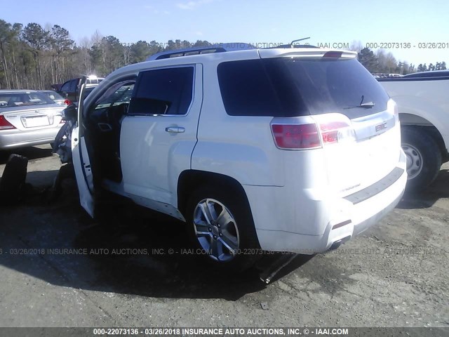 2GKALUEK8F6389116 - 2015 GMC TERRAIN DENALI WHITE photo 3