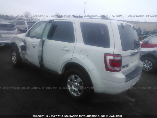 1FMCU0EG4CKA59080 - 2012 FORD ESCAPE LIMITED WHITE photo 3