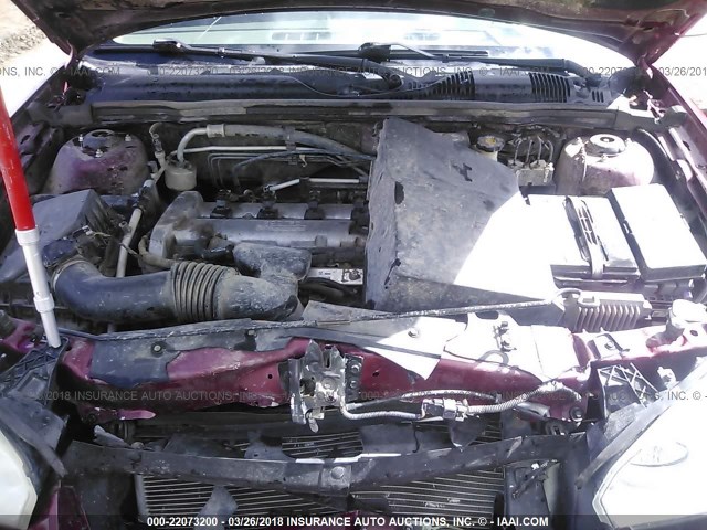 1G1ZS58F67F231041 - 2007 CHEVROLET MALIBU LS MAROON photo 10
