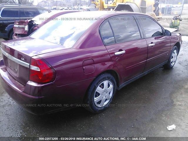 1G1ZS58F67F231041 - 2007 CHEVROLET MALIBU LS MAROON photo 4