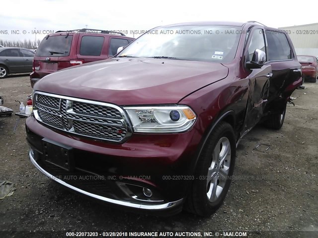 1C4RDHAGXEC970465 - 2014 DODGE DURANGO SXT RED photo 2