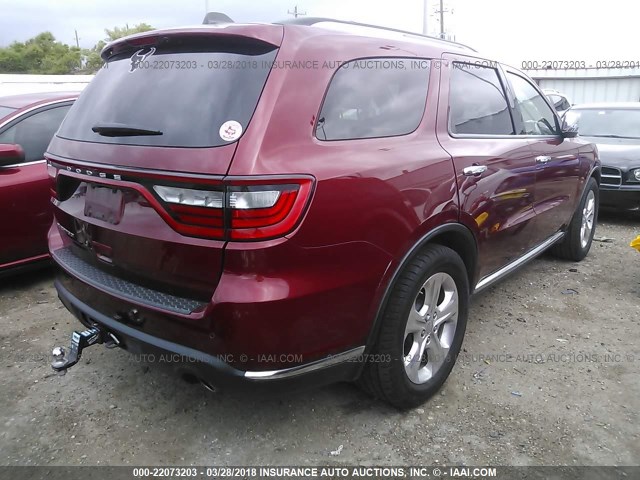 1C4RDHAGXEC970465 - 2014 DODGE DURANGO SXT RED photo 4