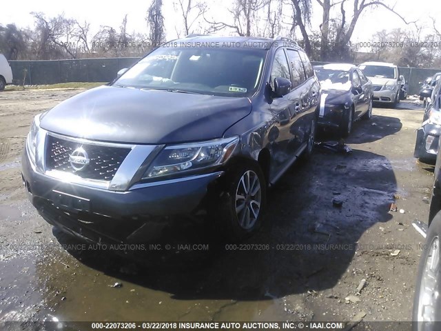 5N1AR2MM0EC655117 - 2014 NISSAN PATHFINDER S/SV/SL/PLATINUM 蓝色 照片 2