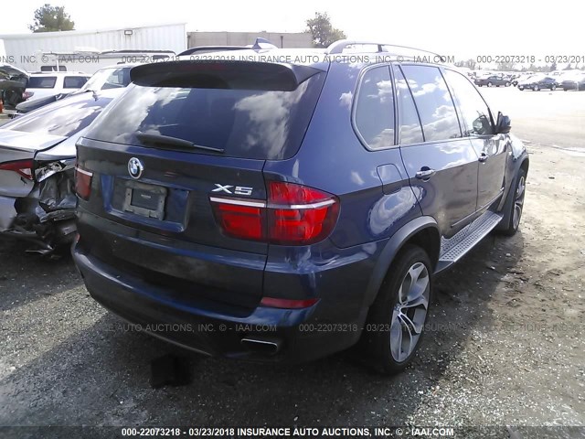 5UXZV8C58D0C17348 - 2013 BMW X5 XDRIVE50I BLUE photo 4