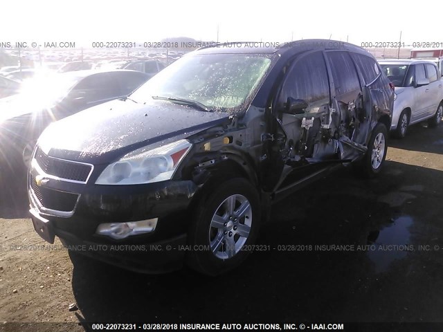 1GNKVGED4BJ161650 - 2011 CHEVROLET TRAVERSE LT BLACK photo 2