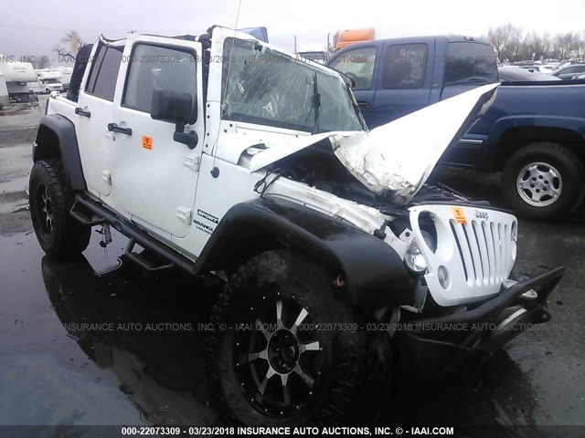 1C4BJWDG5EL228159 - 2014 JEEP WRANGLER UNLIMITE SPORT WHITE photo 1