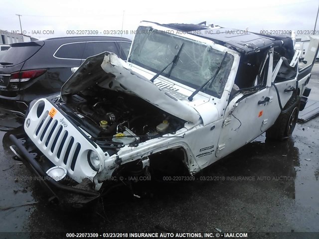 1C4BJWDG5EL228159 - 2014 JEEP WRANGLER UNLIMITE SPORT WHITE photo 2