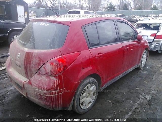 3N1BC1CP1BL390257 - 2011 NISSAN VERSA S/SL RED photo 4