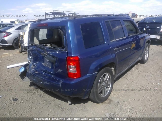 1J4FT28B19D114107 - 2009 JEEP PATRIOT SPORT BLUE photo 4