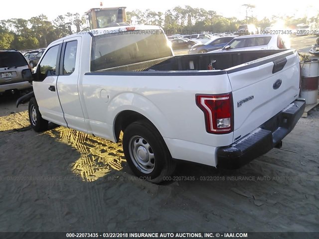 1FTEX1C87FKE34759 - 2015 FORD F150 SUPER CAB WHITE photo 3