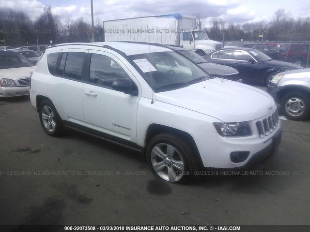 1C4NJDBB3ED777572 - 2014 JEEP COMPASS SPORT WHITE photo 1