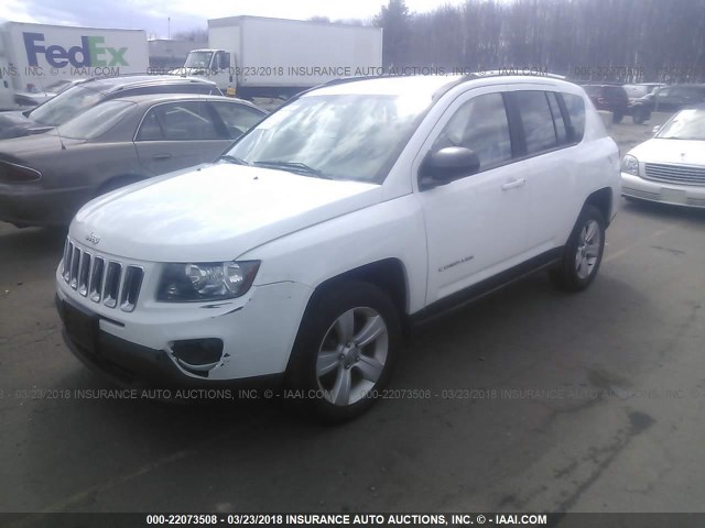 1C4NJDBB3ED777572 - 2014 JEEP COMPASS SPORT WHITE photo 2