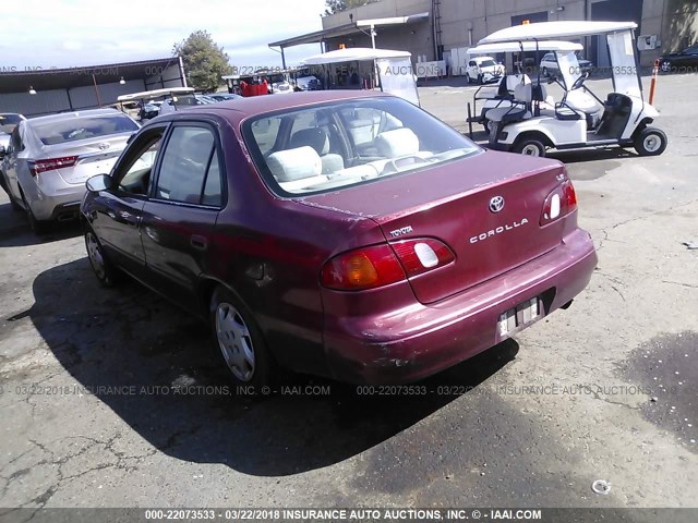 1NXBR18E0YZ309472 - 2000 TOYOTA COROLLA VE/CE/LE BURGUNDY photo 3