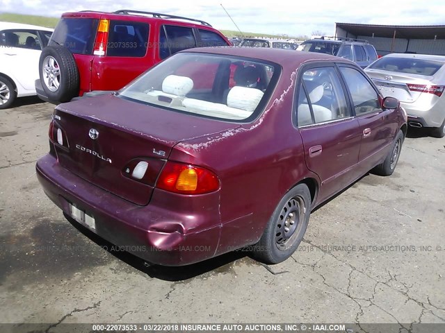 1NXBR18E0YZ309472 - 2000 TOYOTA COROLLA VE/CE/LE 勃艮第红 照片 4