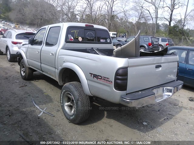 5TEGN92N63Z235651 - 2003 TOYOTA TACOMA DOUBLE CAB PRERUNNER SILVER photo 3