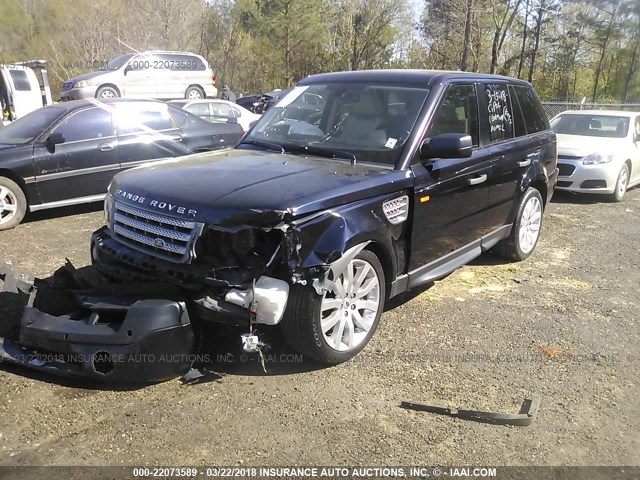 SALSH23477A100895 - 2007 LAND ROVER RANGE ROVER SPORT SUPERCHARGED BLUE photo 2