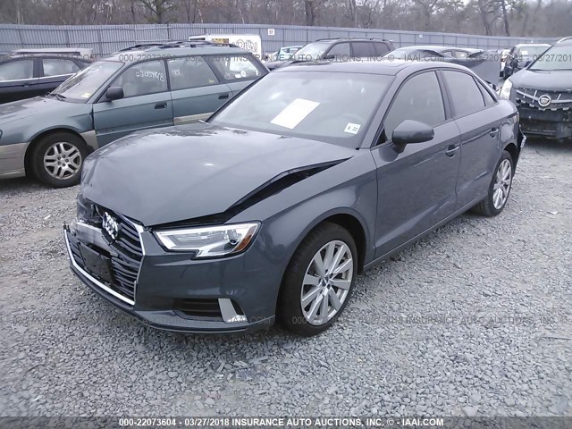 WAUB8GFF8H1074310 - 2017 AUDI A3 PREMIUM GRAY photo 2