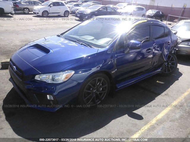 JF1VA1C67J8800585 - 2018 SUBARU WRX PREMIUM BLUE photo 2