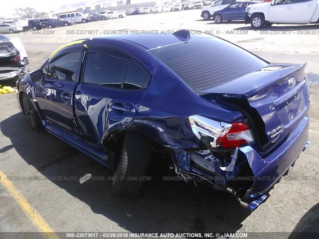 JF1VA1C67J8800585 - 2018 SUBARU WRX PREMIUM BLUE photo 3