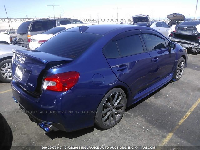 JF1VA1C67J8800585 - 2018 SUBARU WRX PREMIUM BLUE photo 4