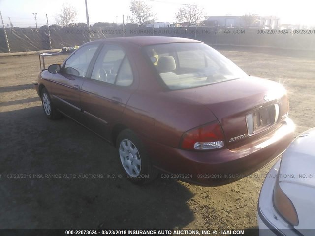 3N1CB51D6YL302495 - 2000 NISSAN SENTRA XE/GXE BURGUNDY photo 3