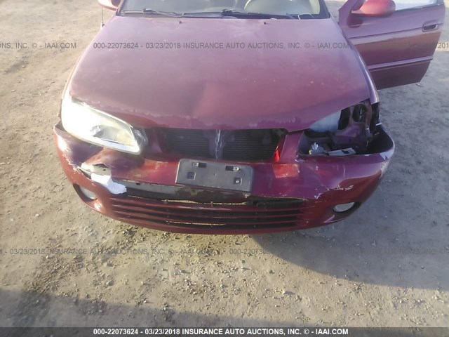 3N1CB51D6YL302495 - 2000 NISSAN SENTRA XE/GXE BURGUNDY photo 6