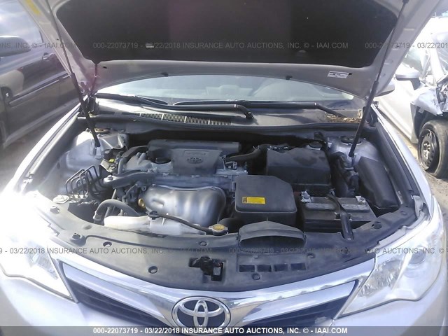 4T4BF1FK4CR234727 - 2012 TOYOTA CAMRY SE/LE/XLE SILVER photo 10