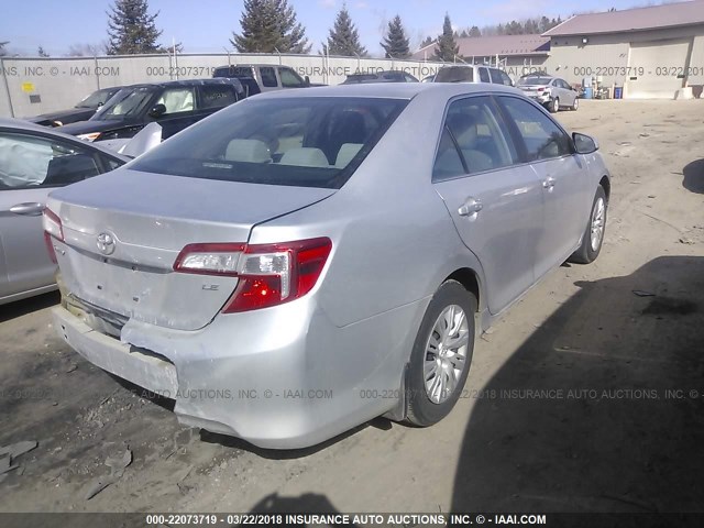 4T4BF1FK4CR234727 - 2012 TOYOTA CAMRY SE/LE/XLE SILVER photo 4