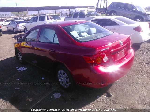 2T1BU4EE2AC380135 - 2010 TOYOTA COROLLA S/LE/XLE RED photo 3