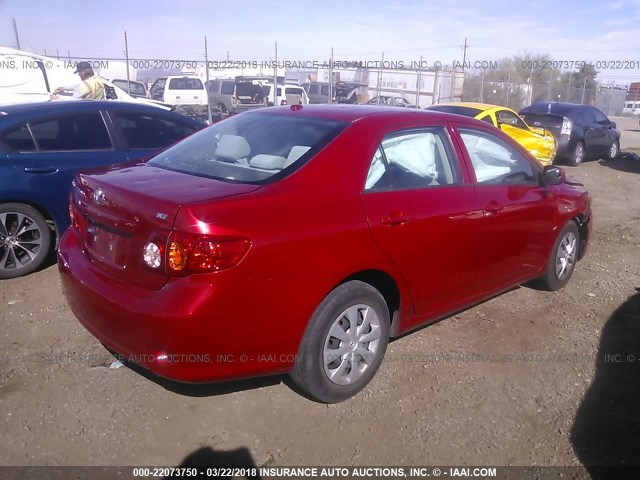 2T1BU4EE2AC380135 - 2010 TOYOTA COROLLA S/LE/XLE RED photo 4