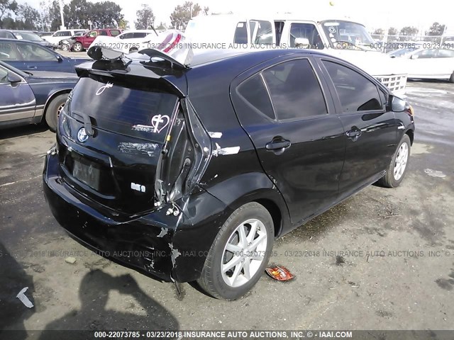 JTDKDTB34D1034805 - 2013 TOYOTA PRIUS C BLACK photo 4