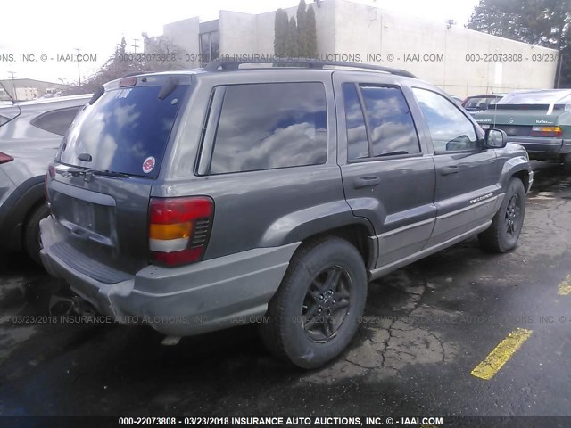 1J8GW48S52C242769 - 2002 JEEP GRAND CHEROKEE LAREDO GRAY photo 4