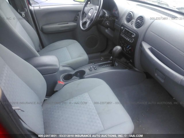 1J4GL48K95W615972 - 2005 JEEP LIBERTY SPORT 红色 照片 5
