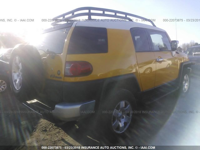 JTEBU11F870001425 - 2007 TOYOTA FJ CRUISER YELLOW photo 4